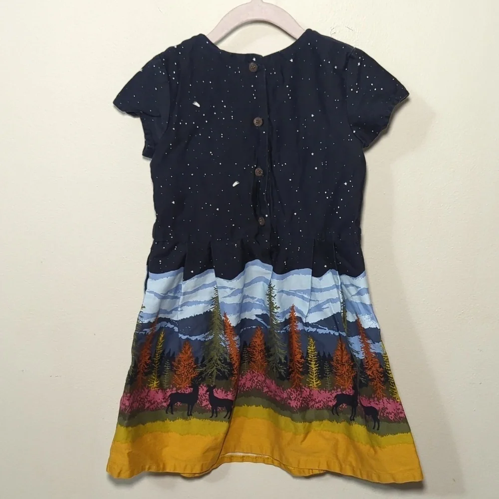 OshKosh B'gosh Genuine Kids Woodland Deer Night Sky Dress Girls Size 5T